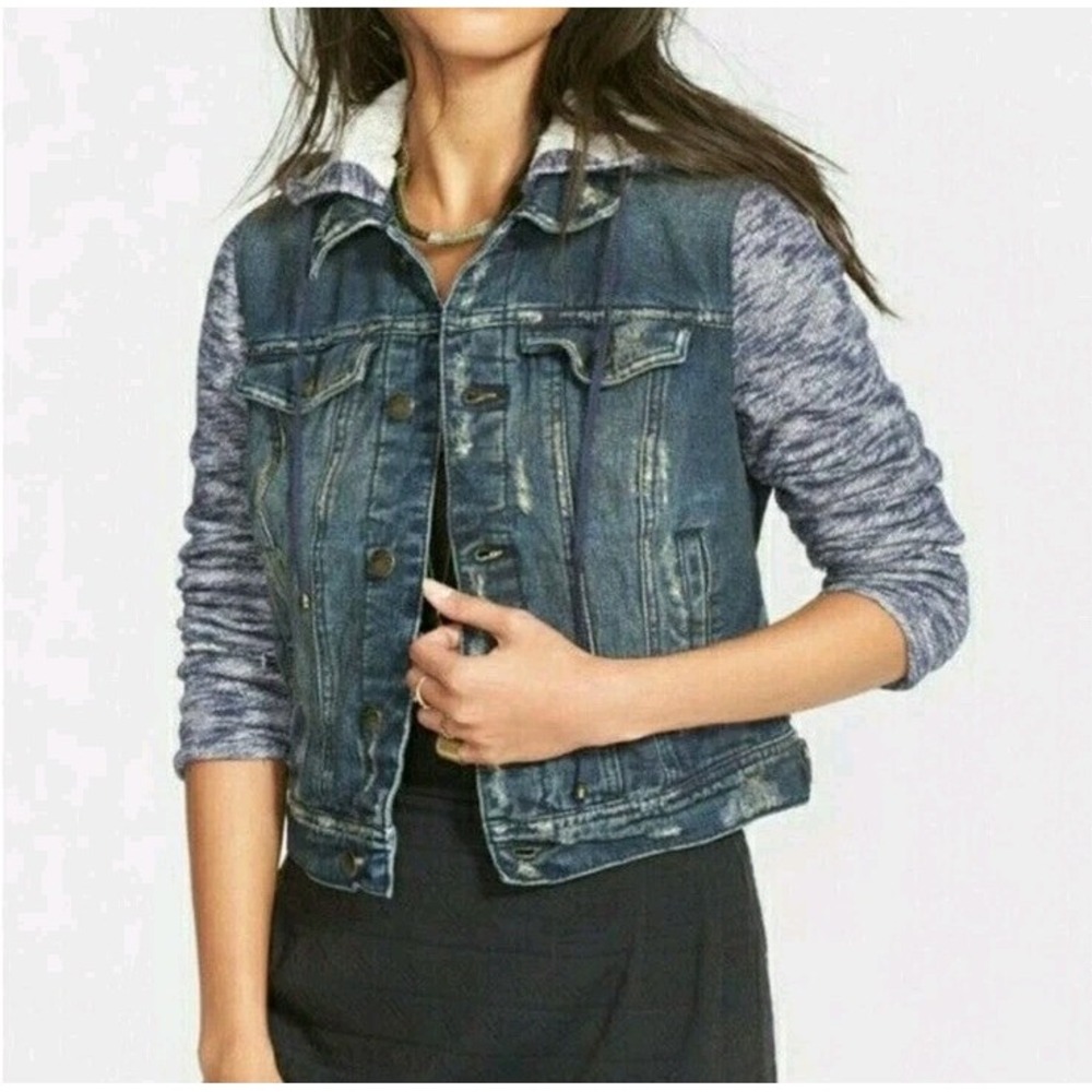 Free People Denim Jean Jacket‎ Long Sleeve Womens XS